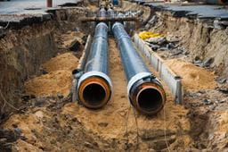 Heat network pipes underground