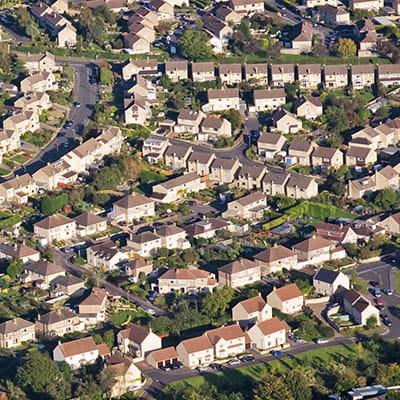 Aerial view of housing estate